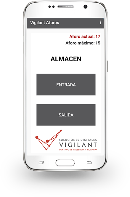 app aforo - Vigilant control horario